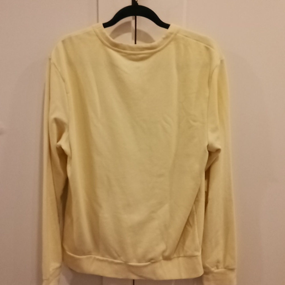 Joe Fresh Disney collab butter Yellow Crewneck, BNWOT -Ladies: Large Men's: Med. - Picture 4 of 6
